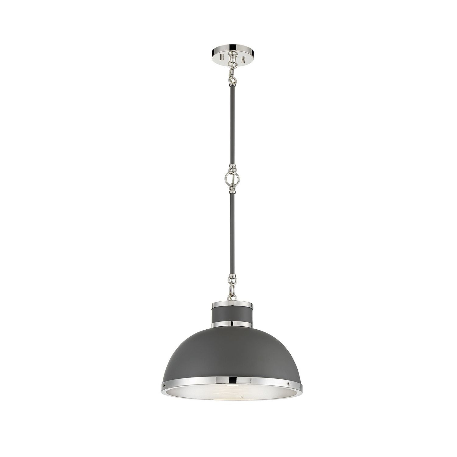 Savoy House - 7-8882-1-175 - One Light Pendant - Corning - Gray with Polished Nickel Accents