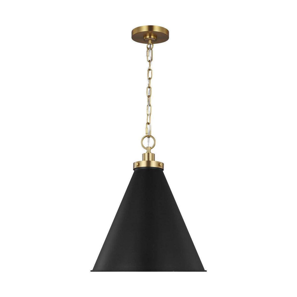 Visual Comfort Studio Canada - CP1271MBKBBS - One Light Pendant - Wellfleet - Midnight Black and Burnished Brass