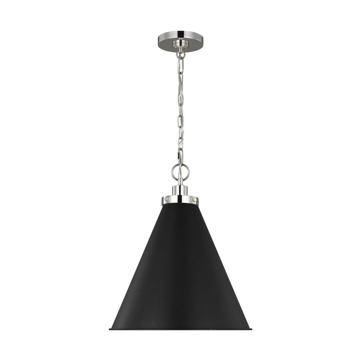 Visual Comfort Studio Canada - CP1271MBKPN - One Light Pendant - Wellfleet - Midnight Black and Polished Nickel