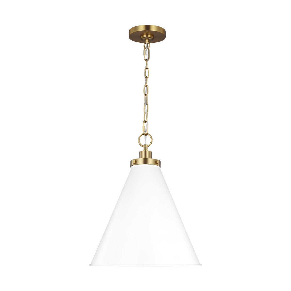 Visual Comfort Studio Canada - CP1271MWTBBS - One Light Pendant - Wellfleet - Matte White and Burnished Brass