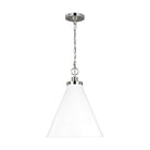 Visual Comfort Studio Canada - CP1271MWTPN - One Light Pendant - Wellfleet - Matte White and Polished Nickel