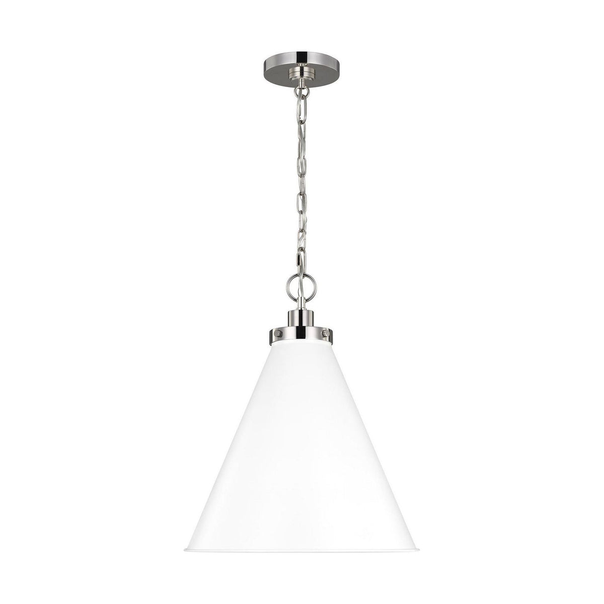 Visual Comfort Studio Canada - CP1271MWTPN - One Light Pendant - Wellfleet - Matte White and Polished Nickel
