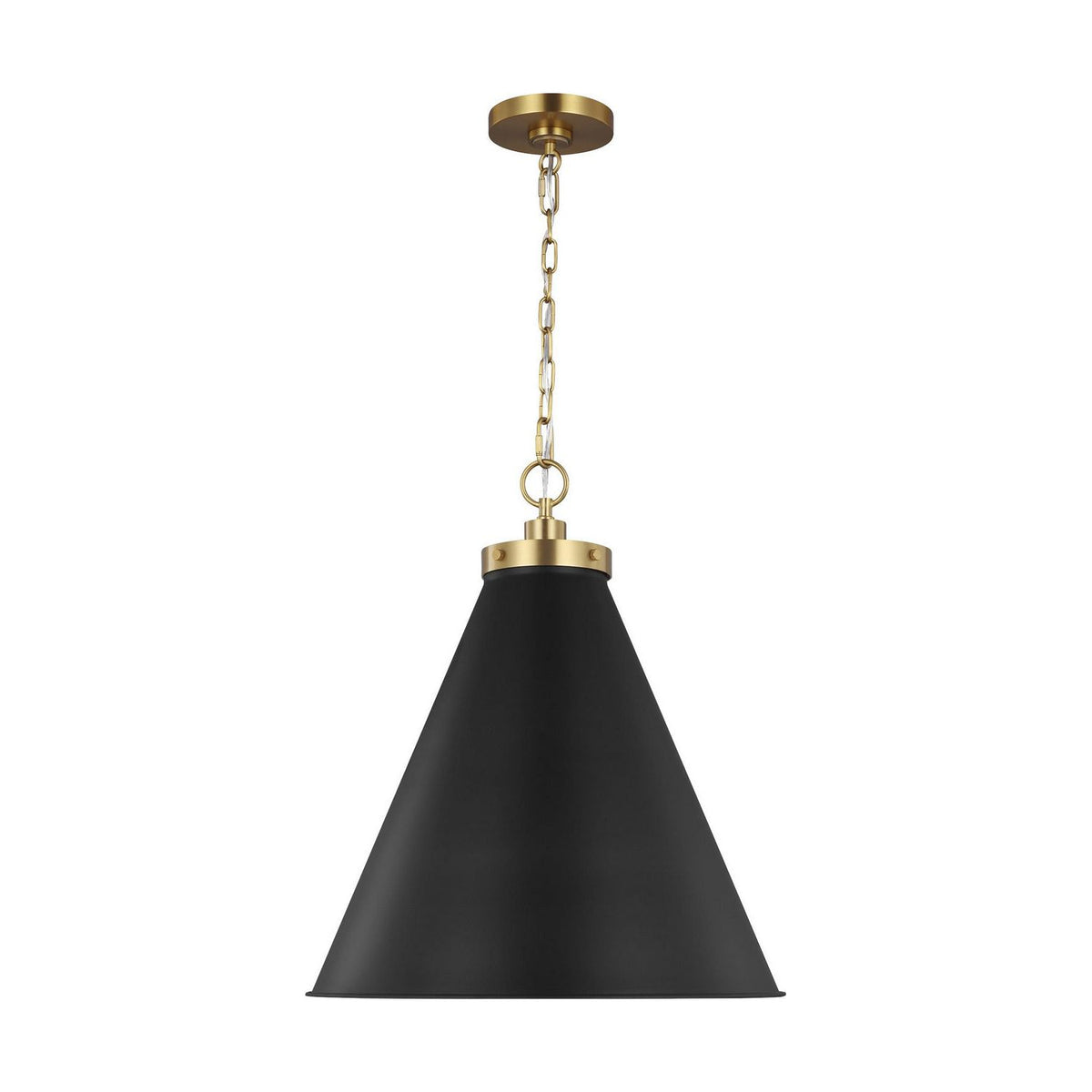 Visual Comfort Studio Canada - CP1281MBKBBS - One Light Pendant - Wellfleet - Midnight Black and Burnished Brass