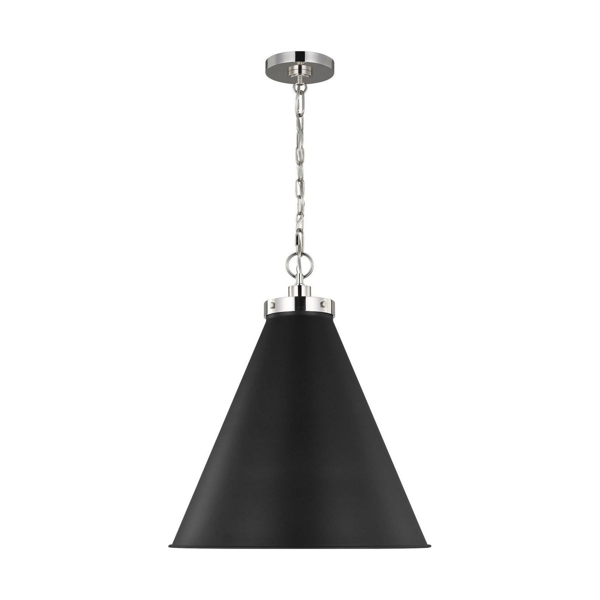 Visual Comfort Studio Canada - CP1281MBKPN - One Light Pendant - Wellfleet - Midnight Black and Polished Nickel