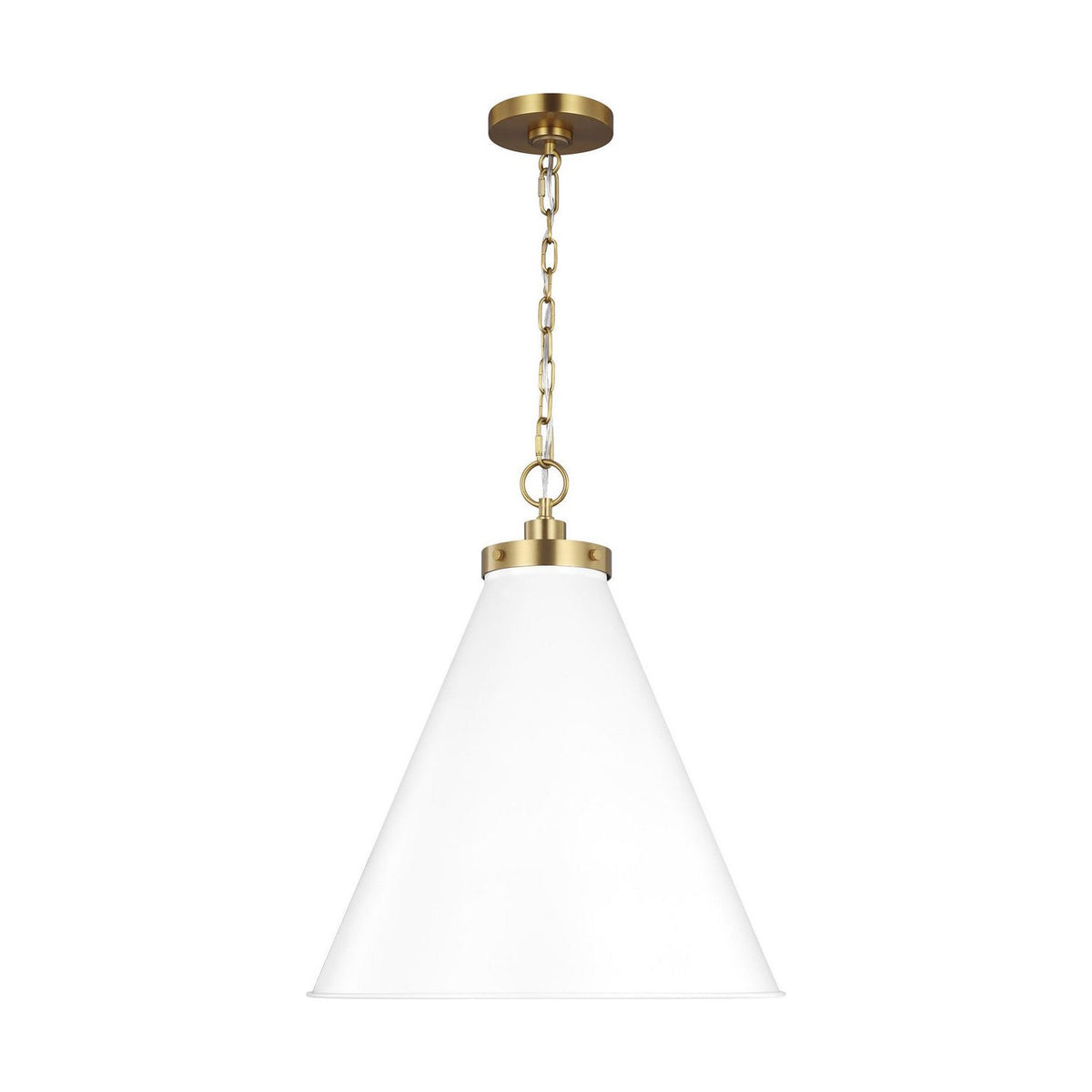 Visual Comfort Studio Canada - CP1281MWTBBS - One Light Pendant - Wellfleet - Matte White and Burnished Brass