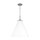 Visual Comfort Studio Canada - CP1281MWTPN - One Light Pendant - Wellfleet - Matte White and Polished Nickel