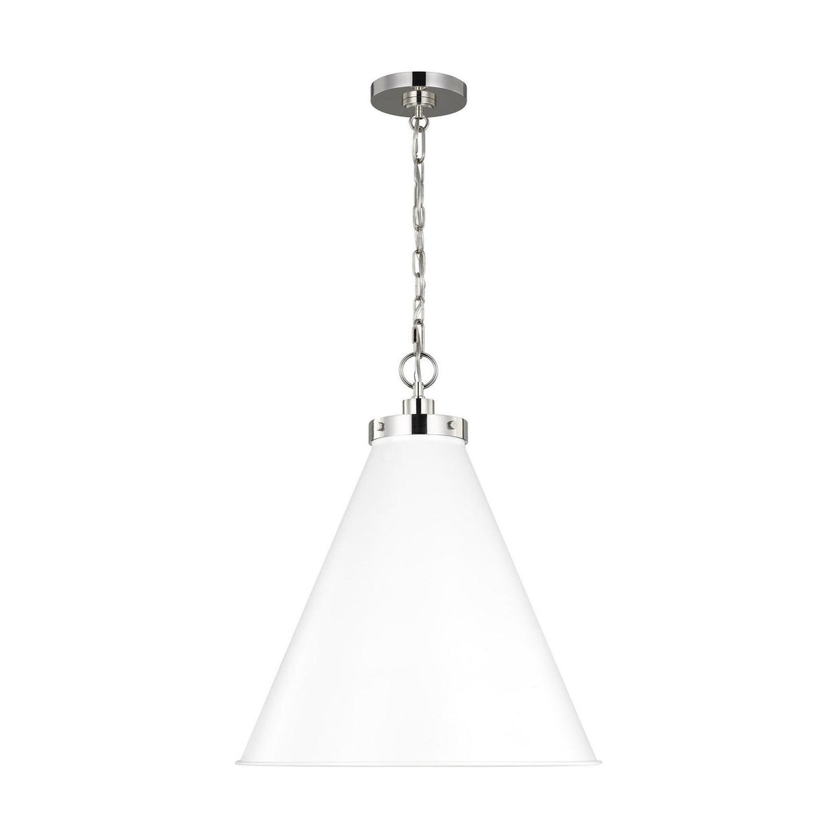 Visual Comfort Studio Canada - CP1281MWTPN - One Light Pendant - Wellfleet - Matte White and Polished Nickel
