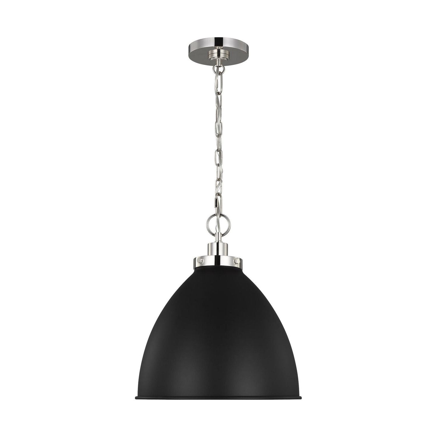 Visual Comfort Studio Canada - CP1291MBKPN - One Light Pendant - Wellfleet - Midnight Black and Polished Nickel
