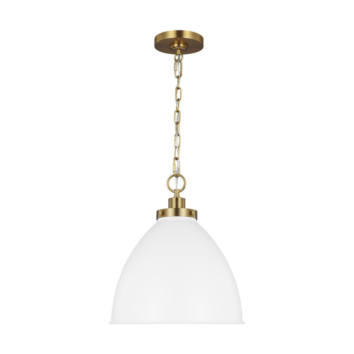 Visual Comfort Studio Canada - CP1291MWTBBS - One Light Pendant - Wellfleet - Matte White and Burnished Brass