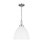 Visual Comfort Studio Canada - CP1291MWTPN - One Light Pendant - Wellfleet - Matte White and Polished Nickel