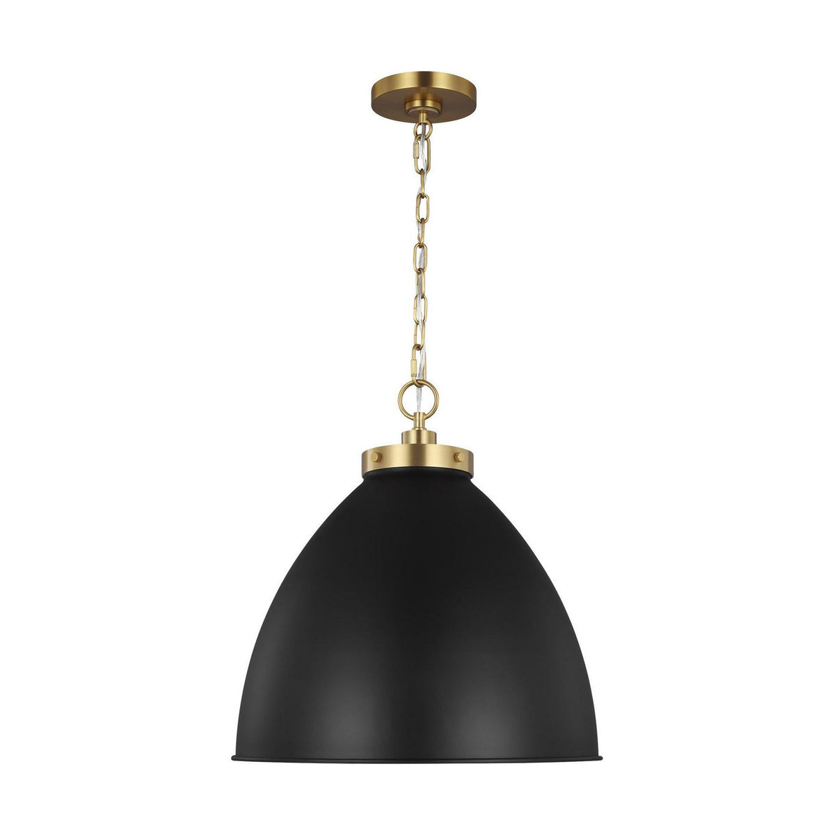 Visual Comfort Studio Canada - CP1301MBKBBS - One Light Pendant - Wellfleet - Midnight Black and Burnished Brass