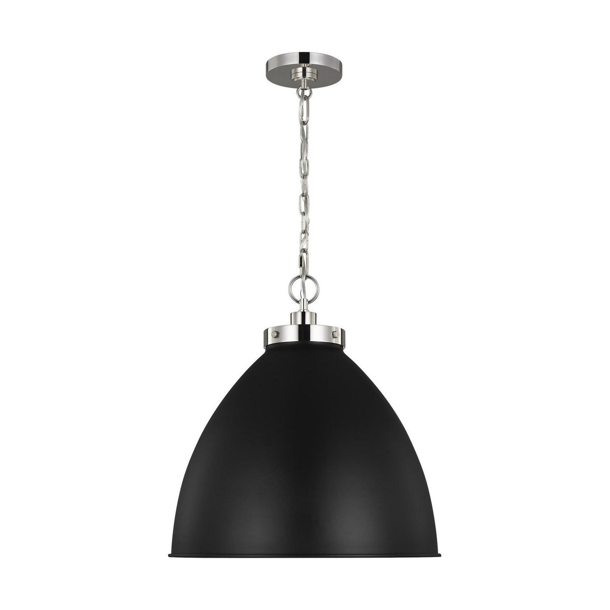 Visual Comfort Studio Canada - CP1301MBKPN - One Light Pendant - Wellfleet - Midnight Black and Polished Nickel