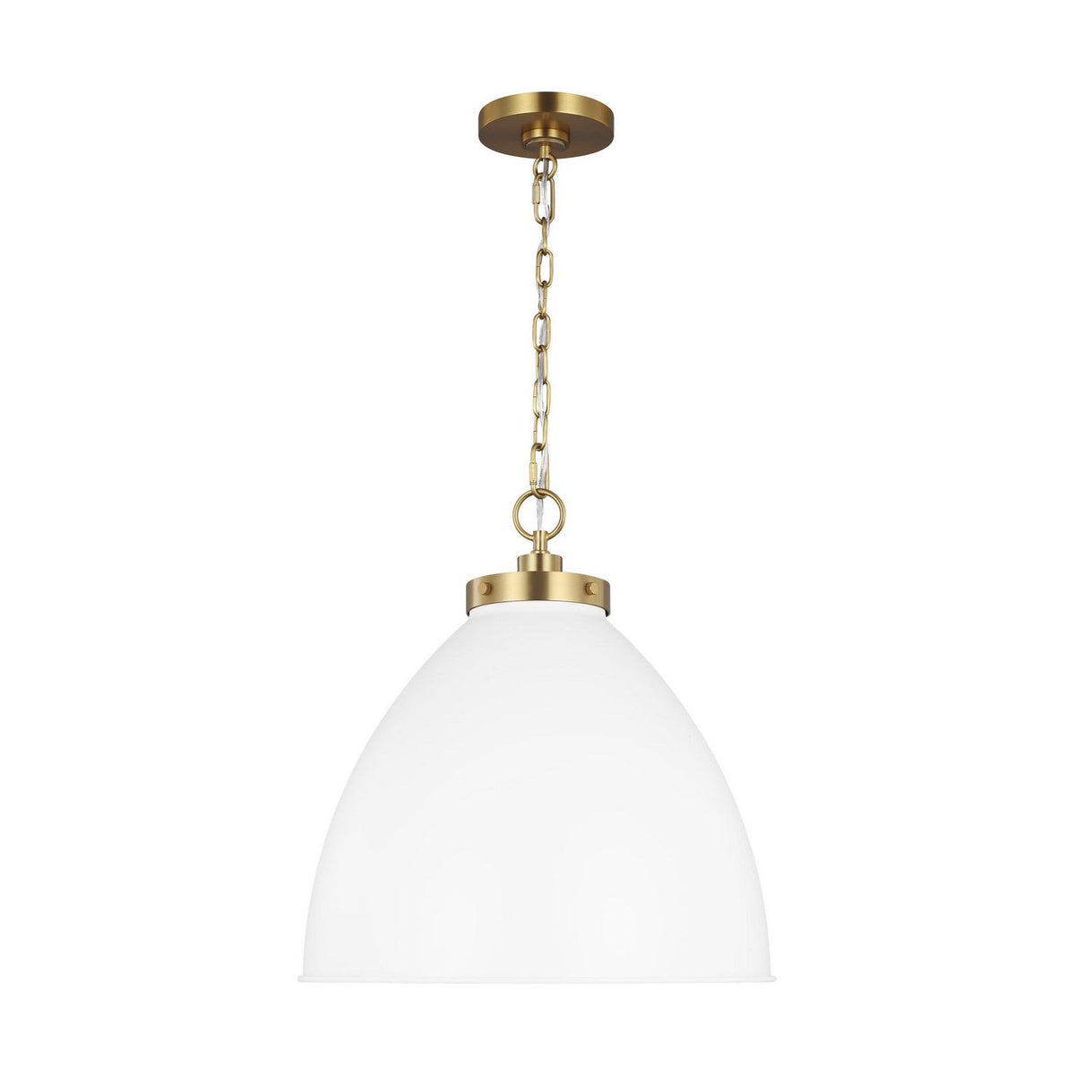 Visual Comfort Studio Canada - CP1301MWTBBS - One Light Pendant - Wellfleet - Matte White and Burnished Brass