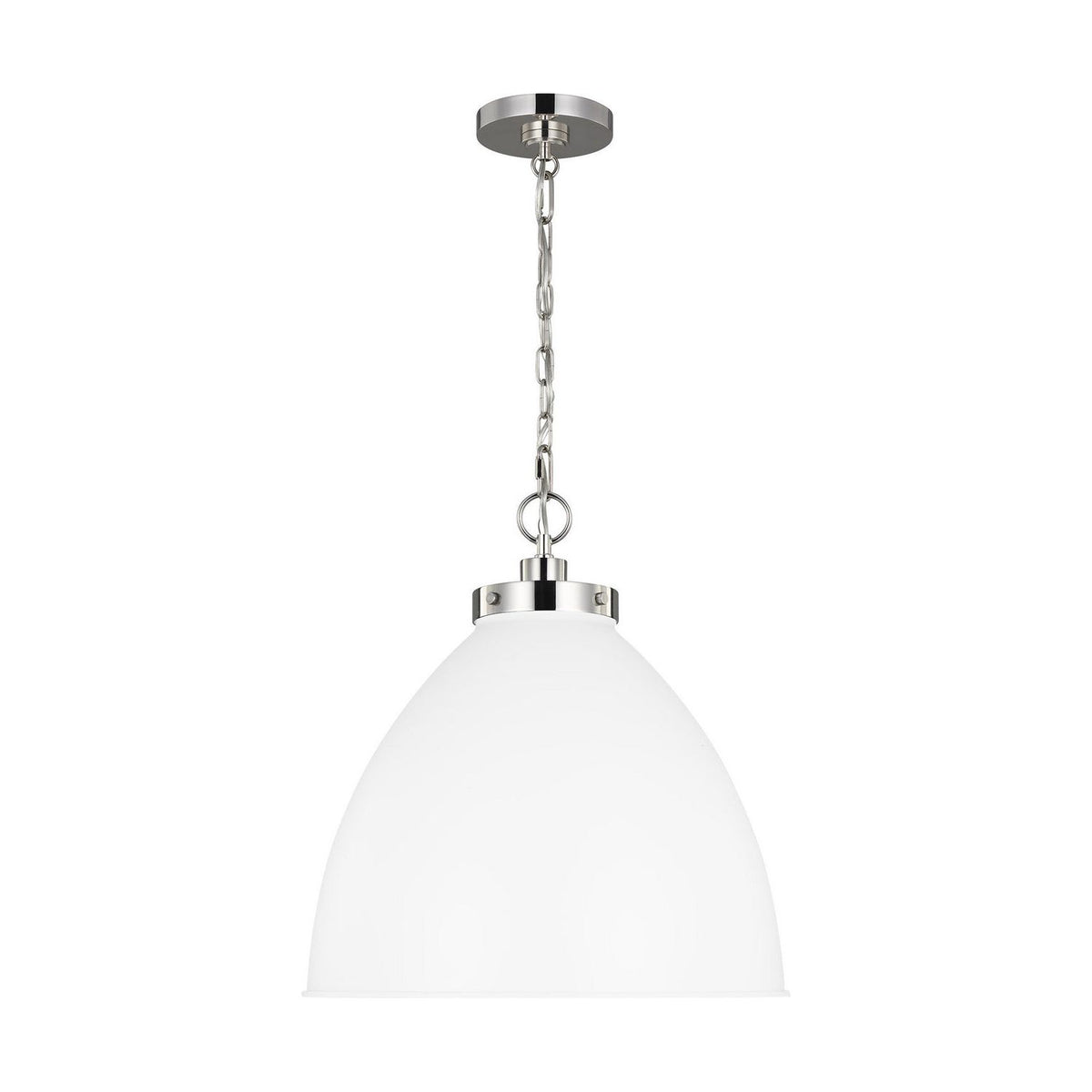 Visual Comfort Studio Canada - CP1301MWTPN - One Light Pendant - Wellfleet - Matte White and Polished Nickel