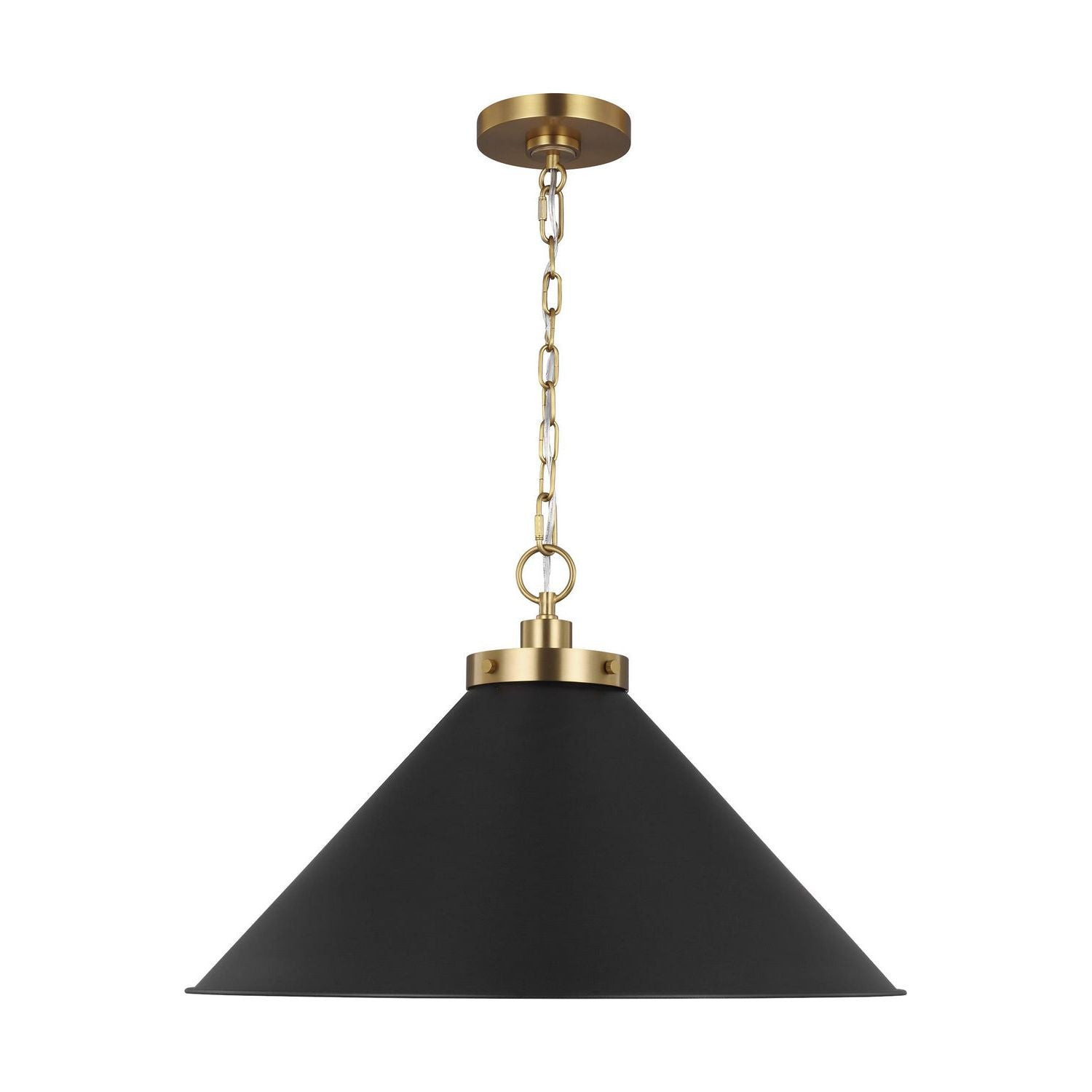 Studio de confort visuel Canada - CP1311MBKBBS - Une lumière Suspension - Wellfleet - Noir minuit et laiton bruni