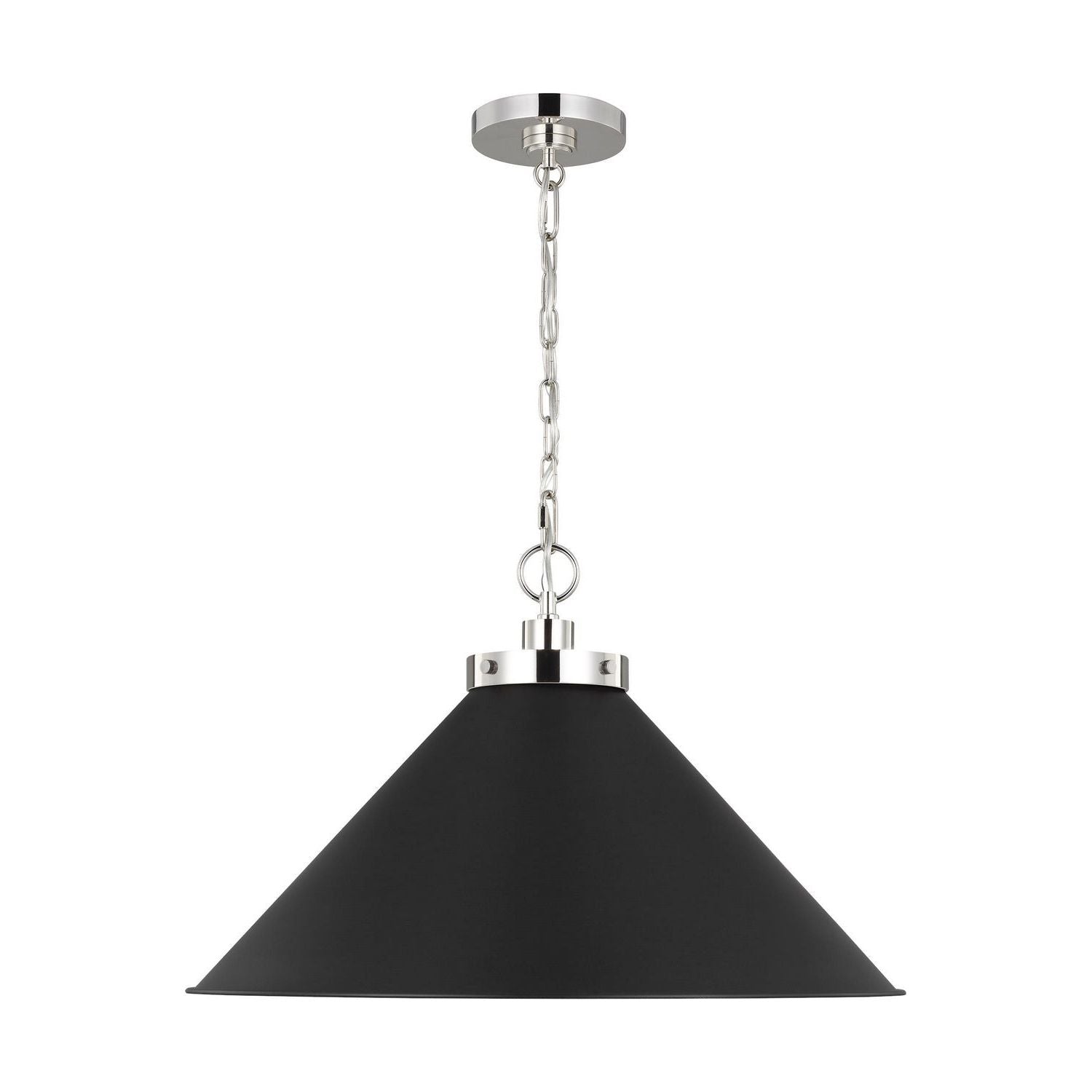 Visual Comfort Studio Canada - CP1311MBKPN - One Light Pendant - Wellfleet - Midnight Black and Polished Nickel
