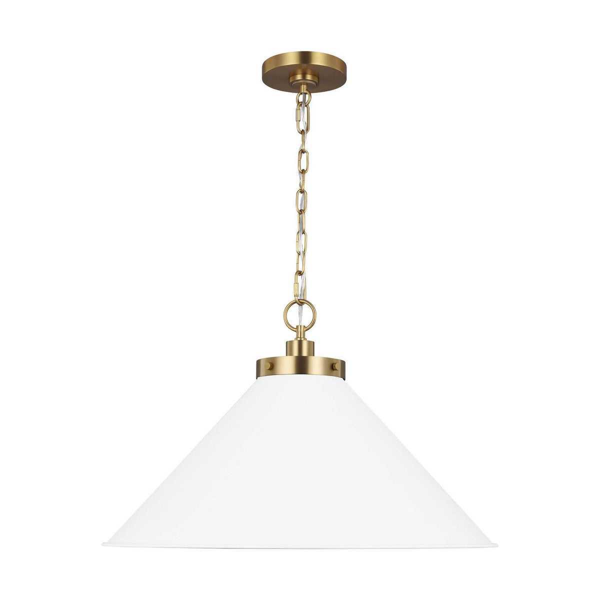 Visual Comfort Studio Canada - CP1311MWTBBS - One Light Pendant - Wellfleet - Matte White and Burnished Brass