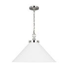 Visual Comfort Studio Canada - CP1311MWTPN - One Light Pendant - Wellfleet - Matte White and Polished Nickel