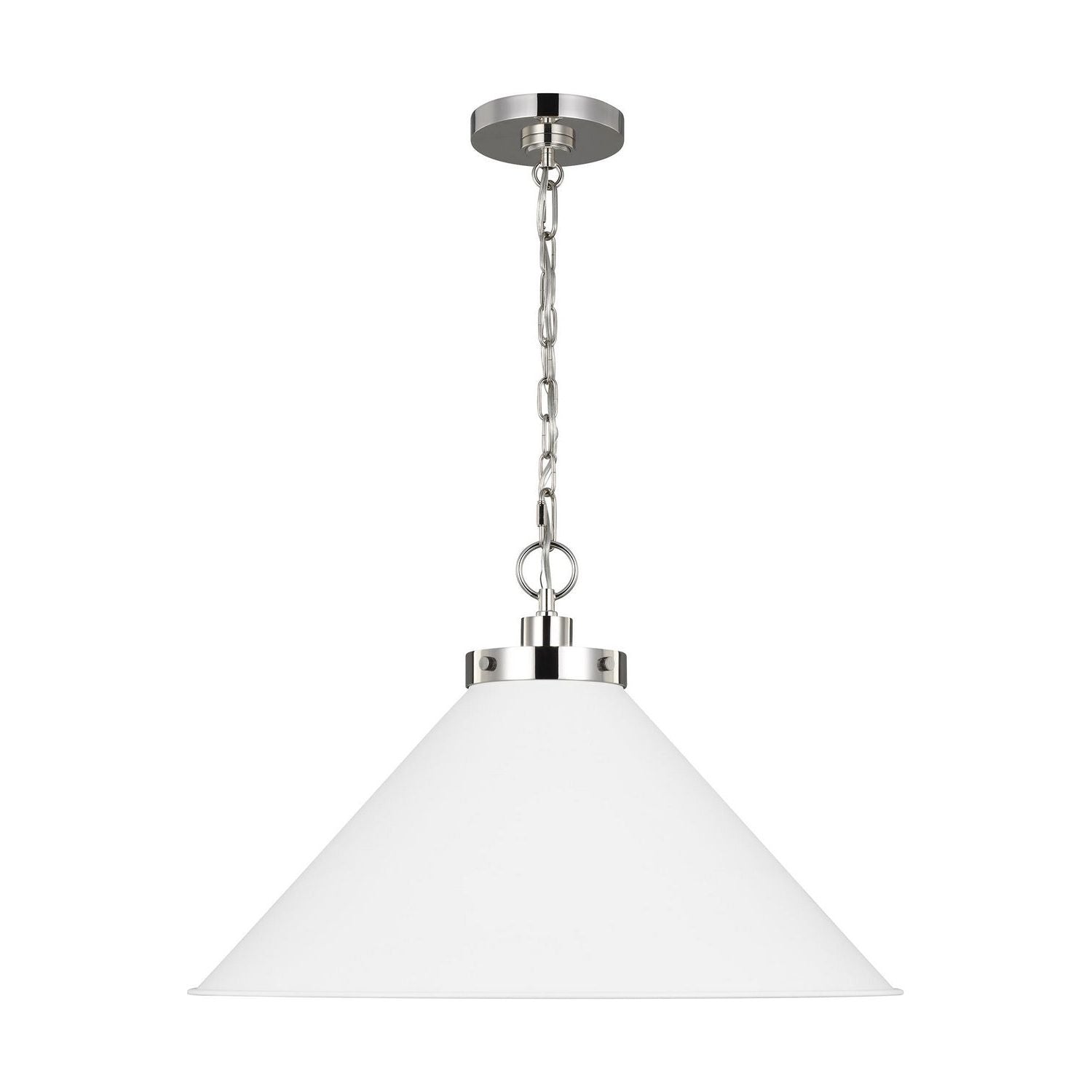 Visual Comfort Studio Canada - CP1311MWTPN - One Light Pendant - Wellfleet - Matte White and Polished Nickel