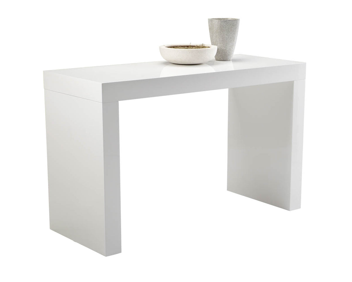 Sunpan 112711 Faro Counter Table in High Gloss White