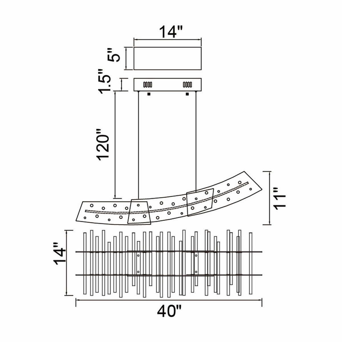 CWI Lighting Canada - 1244P40-602 - LED Chandelier - Gondola - Satin Gold