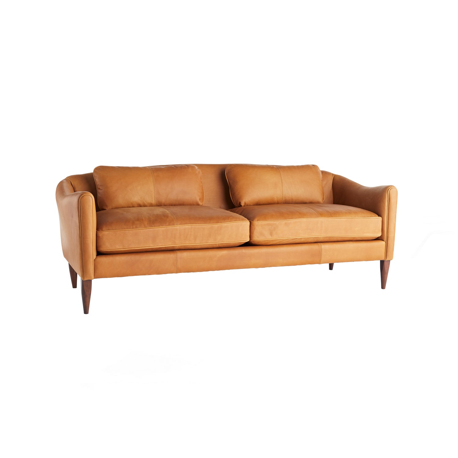 Arteriors - 8154 - Upholstery - Sofa - Vincent - Butterscotch Leather/Dark Walnut