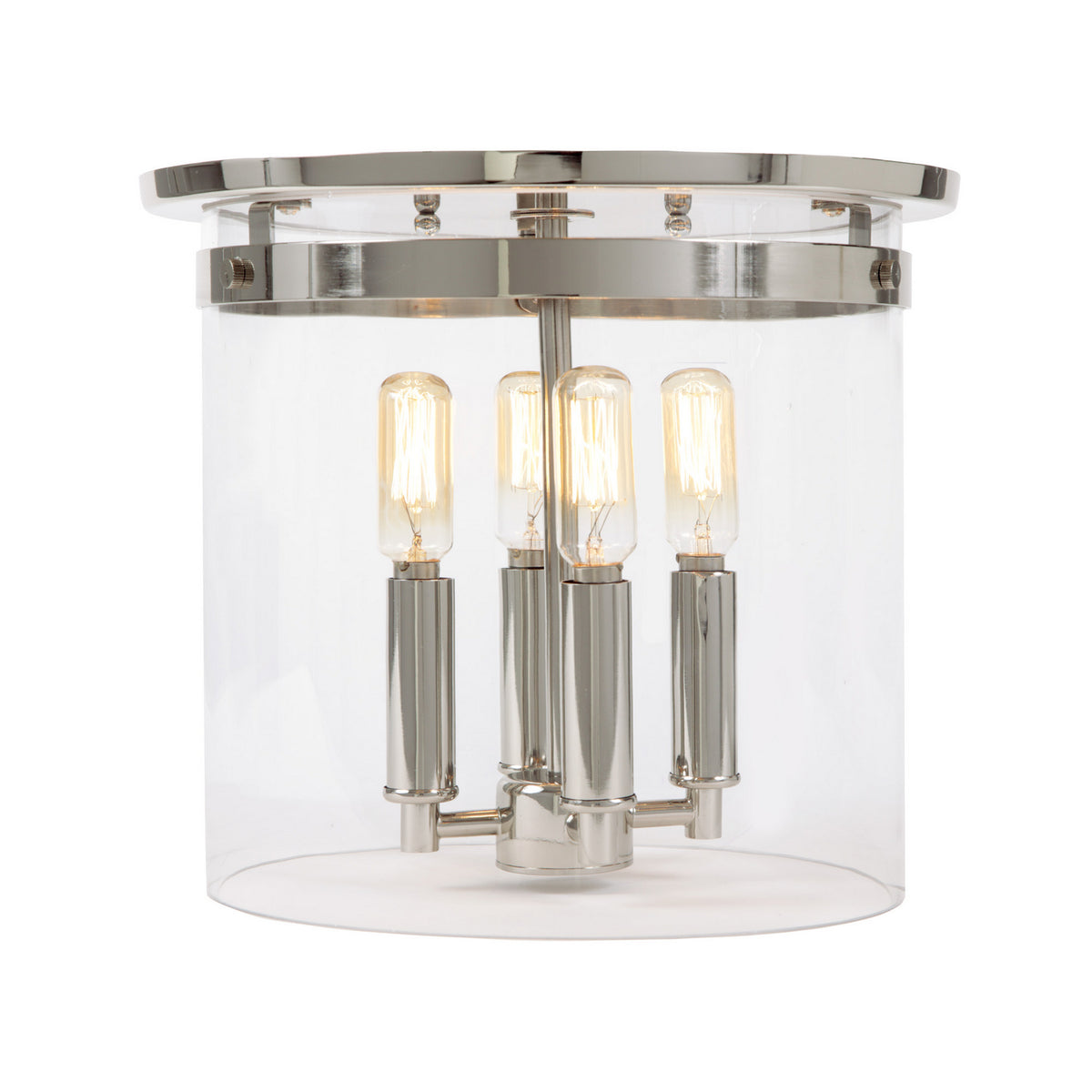 JVI Designs - 3022-15 - Four Light Flushmount - Roxbury - Polished Nickel