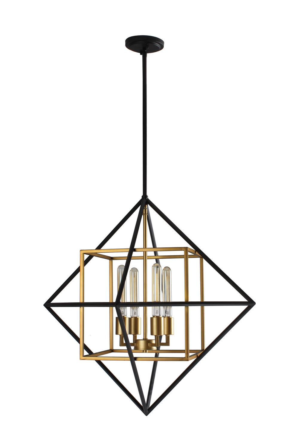 Eglo Canada - 204683A - Four Light Pendant - Pryor - Antique Gold & Black