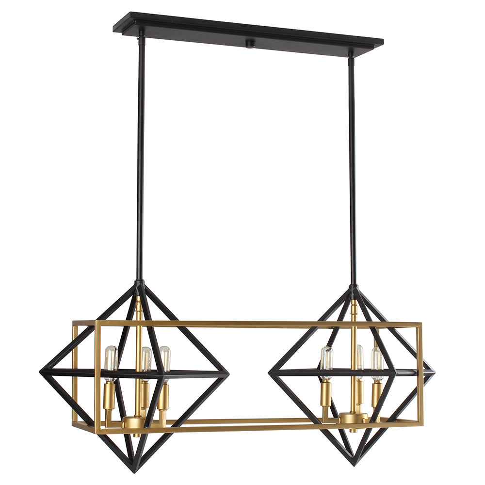 Eglo Canada - 204684A - Six Light Pendant - Pryor - Antique Gold & Black