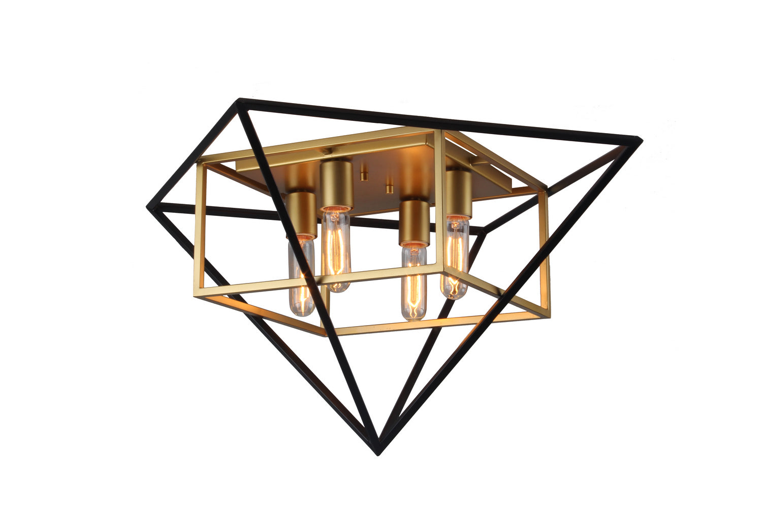 Eglo Canada - 204685A - Four Light Ceiling Mount - Pryor - Antique Gold & Black