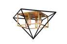 Eglo Canada - 204685A - Four Light Ceiling Mount - Pryor - Antique Gold & Black