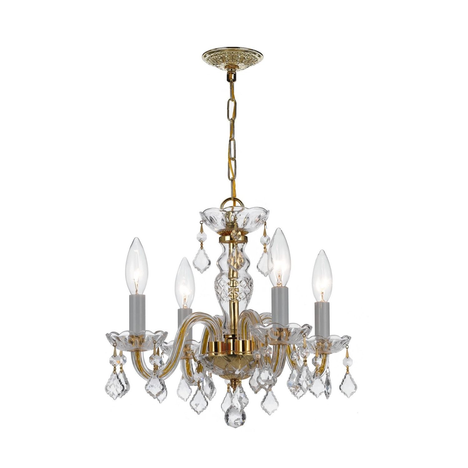 Crystorama - 1064-PB-CL-I - Four Light Mini Chandelier - Traditional Crystal - Polished Brass