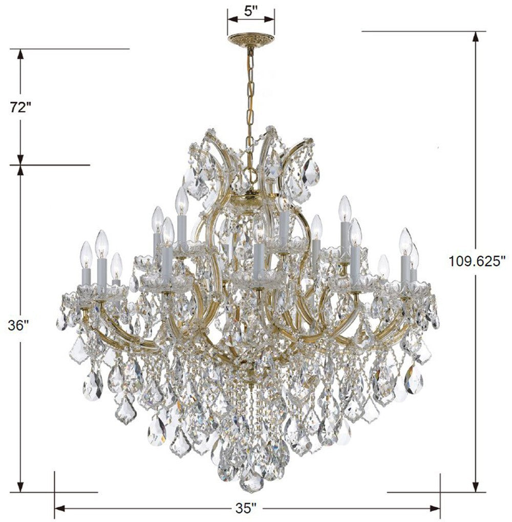 Crystorama - 4418-GD-CL-I - 19 Lumière Suspendu - Marie-Thérèse - Or