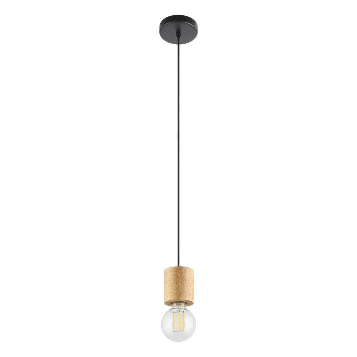 Eglo Canada - 99078A - One Light Suspension - Turialdo - Wood & Black