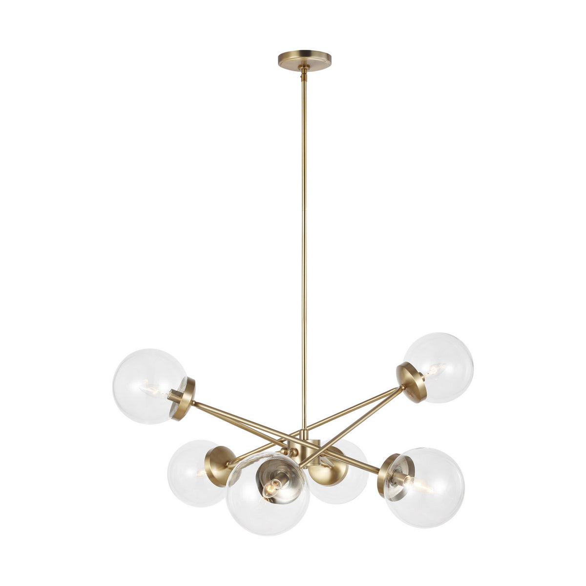 Visual Comfort Studio Canada - 3182706EN-848 - Six Light Chandelier - Tierney - Satin Brass