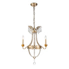 Lucas + McKearn - CH1035-3 - Three Light Mini Chandelier - Louis - Distressed Silver/Gold