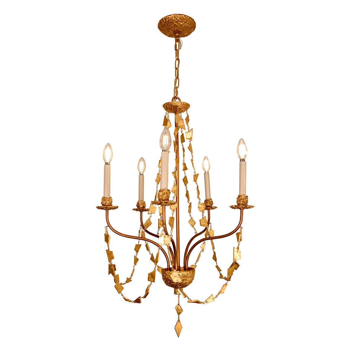 Lucas + McKearn - CH1158-5 - Five Light Chandelier - Mosaic - Antique Gold
