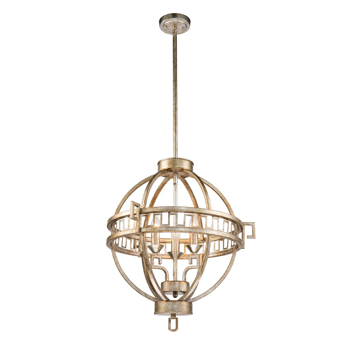 Lucas + McKearn - GN/Lemuria/3PA-S - Three Light Chandelier - Lemuria - Antique Silver