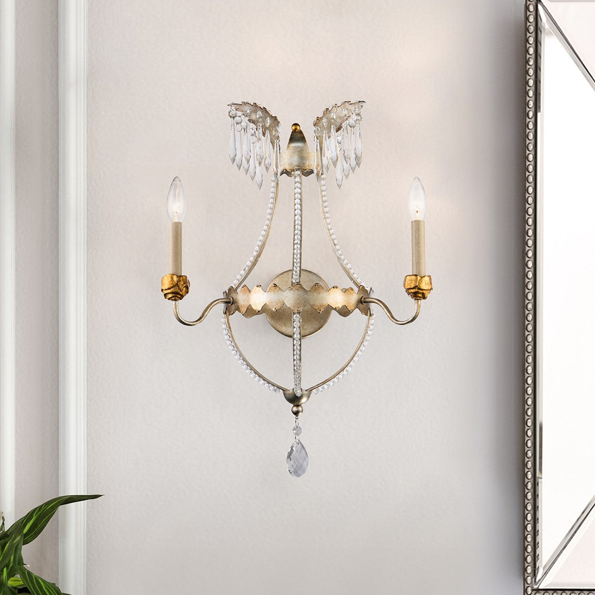 Lucas + McKearn - SC1035-2 - Two Light Wall Sconce - Lemuria - Distressed Silver And Gold