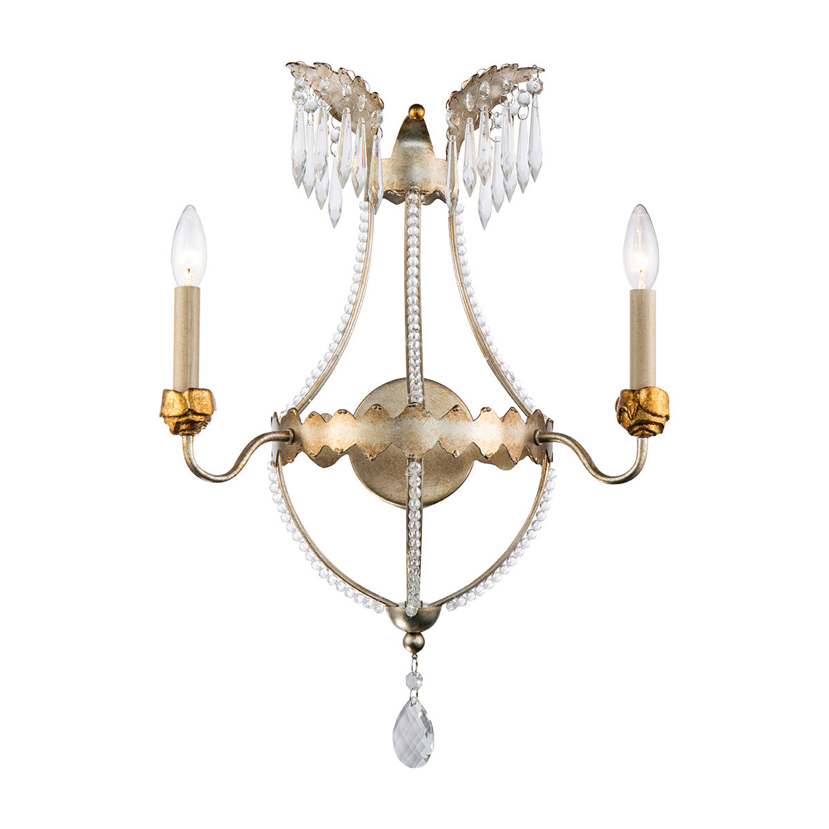 Lucas + McKearn - SC1035-2 - Two Light Wall Sconce - Lemuria - Distressed Silver And Gold