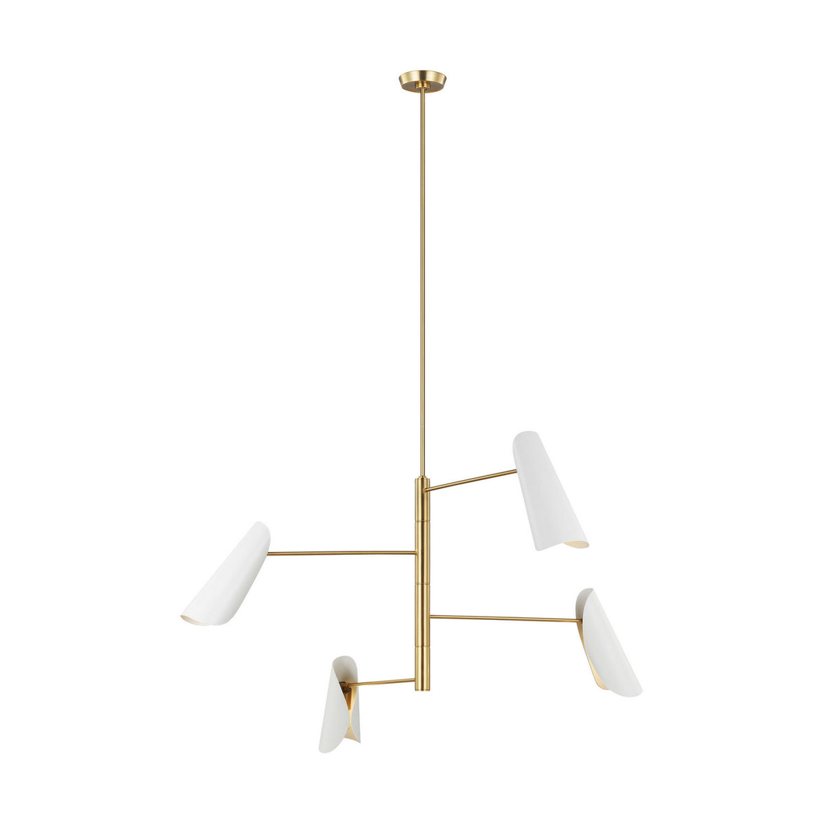 Visual Comfort Studio Canada - AEC1024BBSMWT - Four Light Chandelier - Tresa - Matte White and Burnished Brass