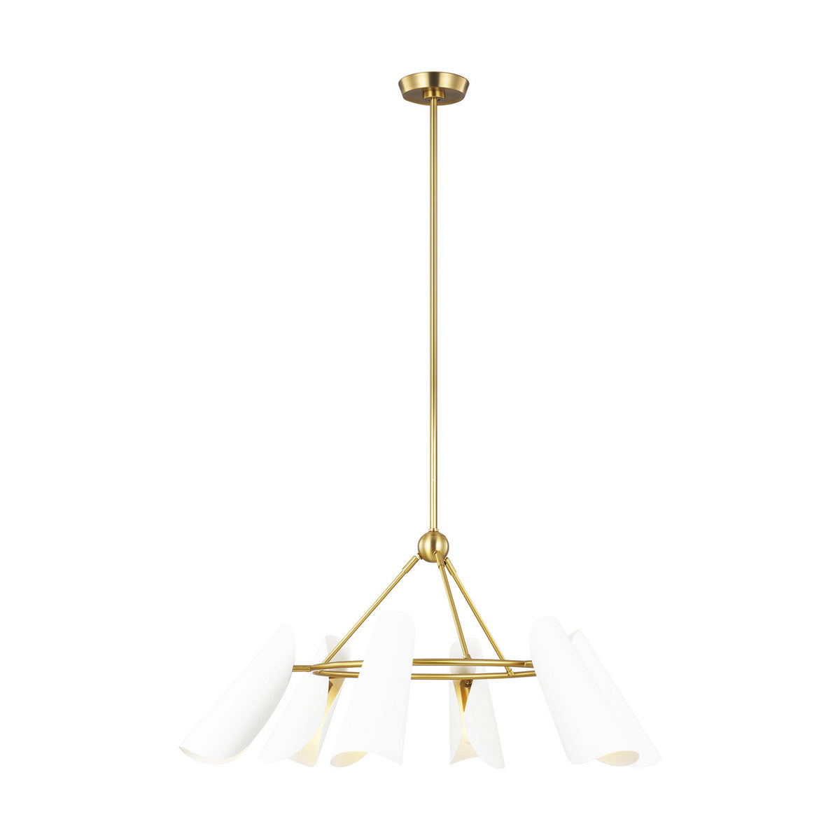 Visual Comfort Studio Canada - AEC1036BBSMWT - Six Light Chandelier - Tresa - Matte White and Burnished Brass