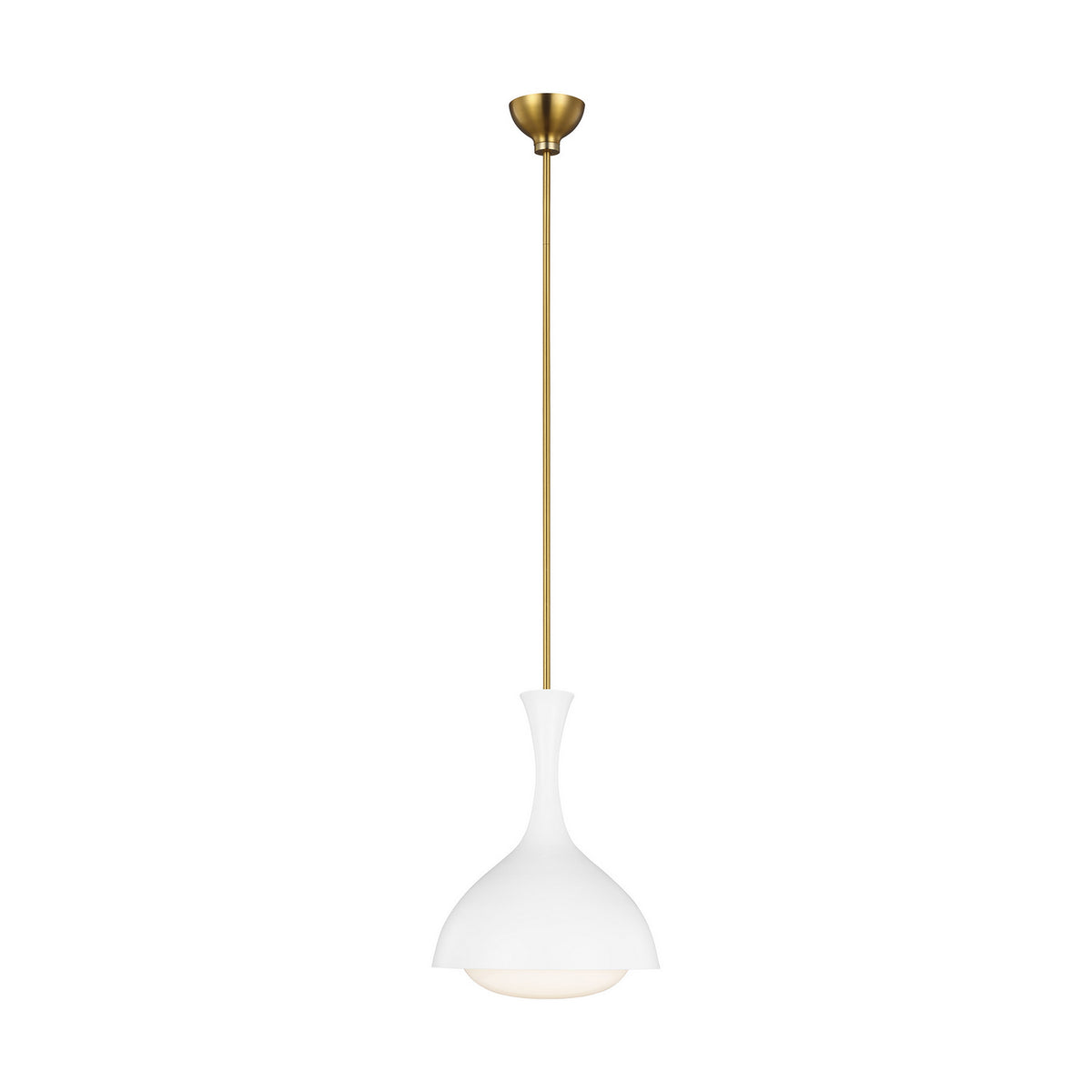 Visual Comfort Studio Canada - AEP1011BBSMWT - One Light Pendant - Lucerne - Matte White and Burnished Brass