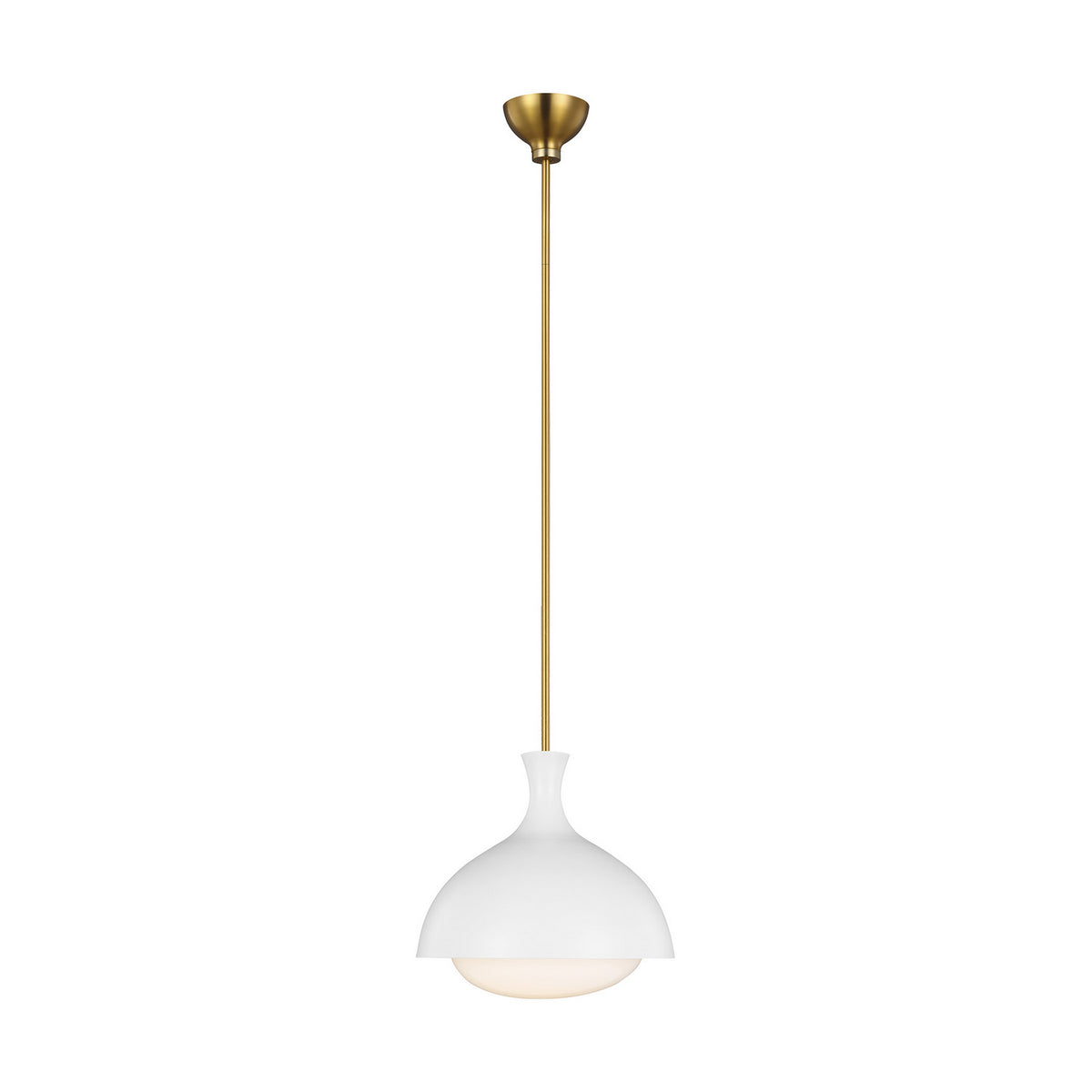 Visual Comfort Studio Canada - AEP1021BBSMWT - One Light Pendant - Lucerne - Matte White and Burnished Brass