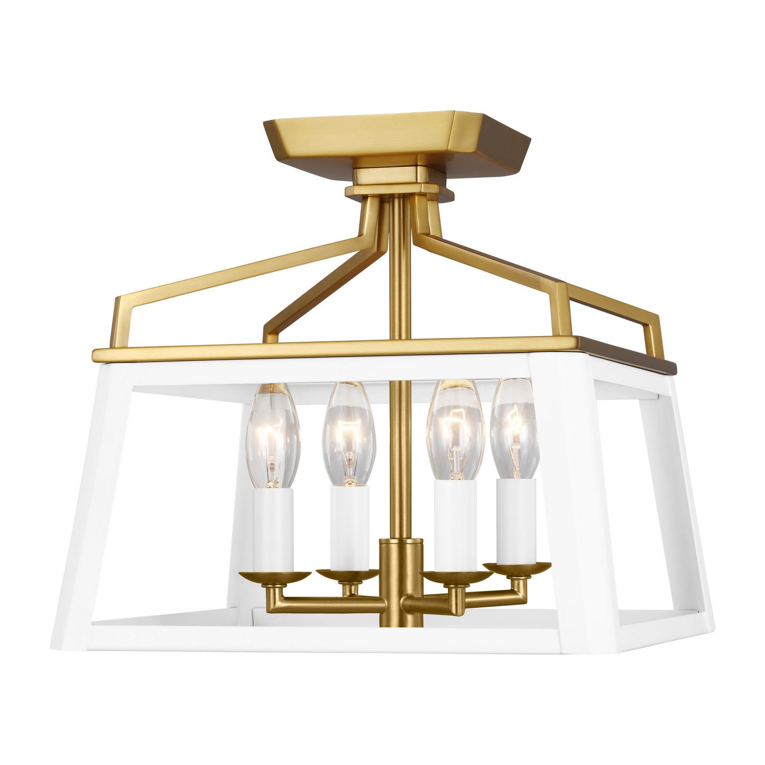 Visual Comfort Studio Canada - CF1084MWTBBS - Four Light Flush Mount - Carlow - White Matte