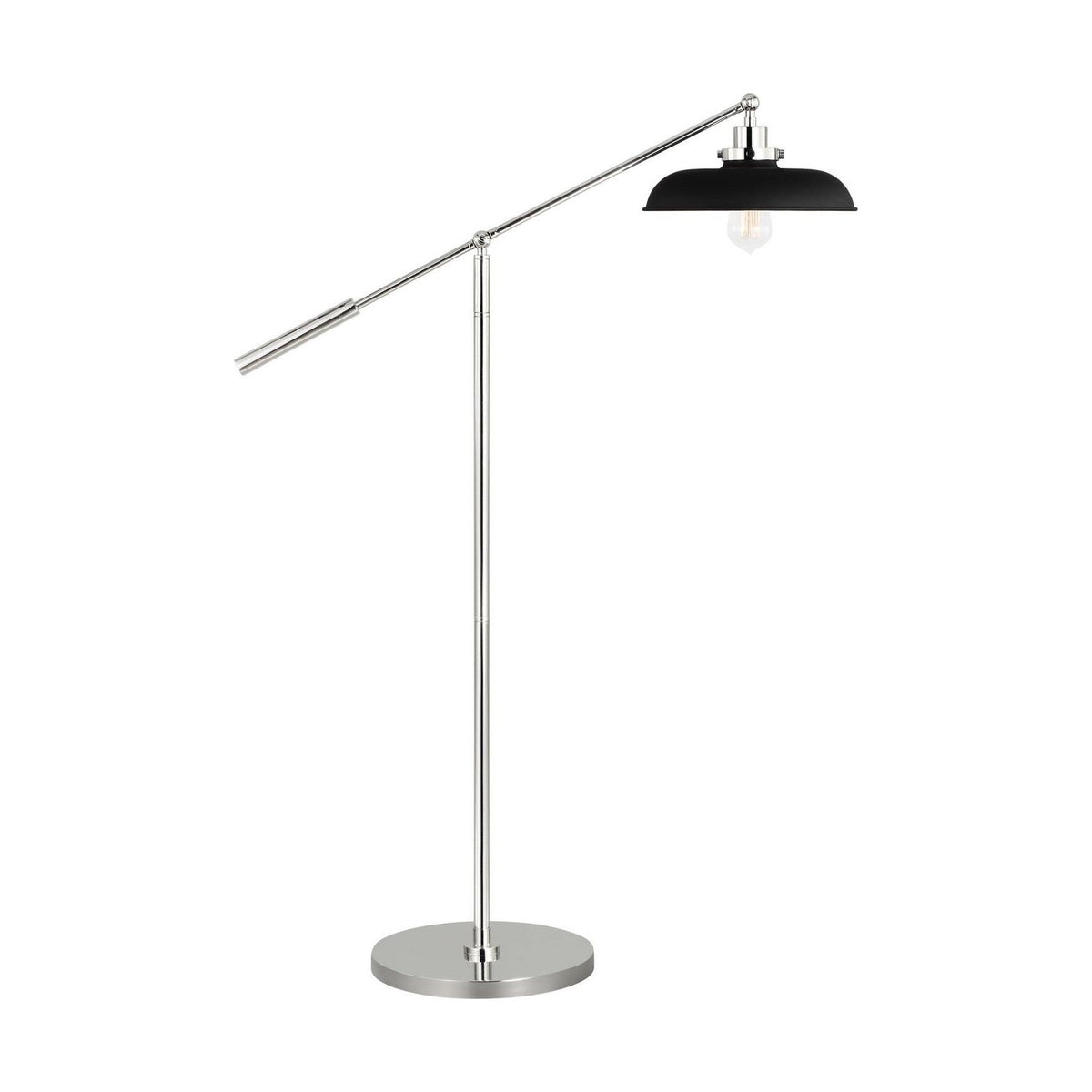 Visual Comfort Studio Canada - CT1141MBKPN1 - One Light Floor Lamp - Wellfleet - Midnight Black and Polished Nickel