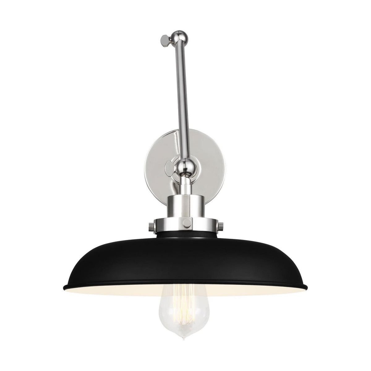 Visual Comfort Studio Canada - CW1171MBKPN - One Light Wall Sconce - Wellfleet - Midnight Black and Polished Nickel