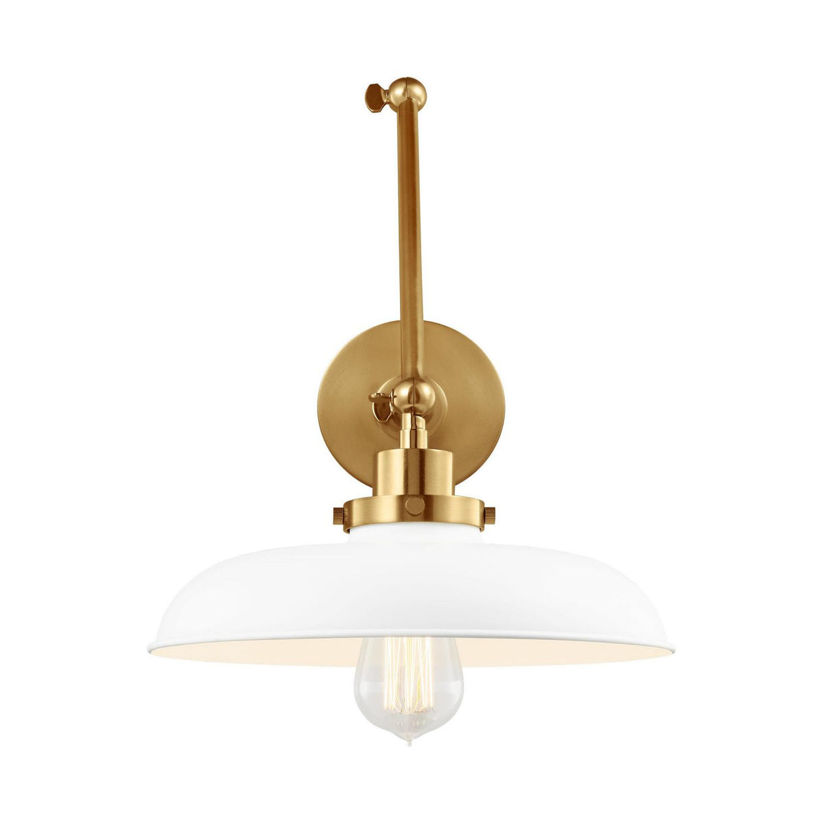 Visual Comfort Studio Canada - CW1171MWTBBS - One Light Wall Sconce - Wellfleet - Matte White and Burnished Brass