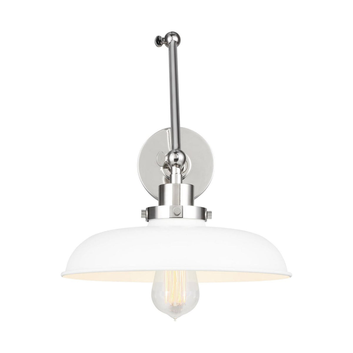 Visual Comfort Studio Canada - CW1171MWTPN - One Light Wall Sconce - Wellfleet - Matte White and Polished Nickel