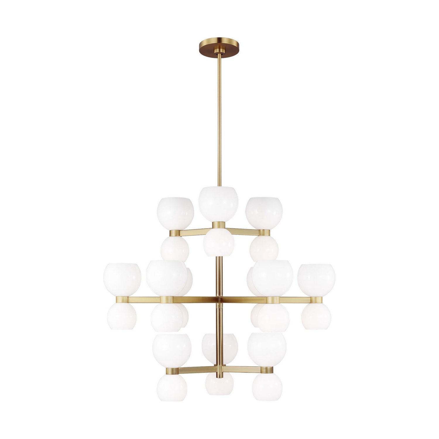 Visual Comfort Studio Canada - KSC10124BBSMG - 24 Light Chandelier - Londyn - Burnished Brass with Milk White Glass